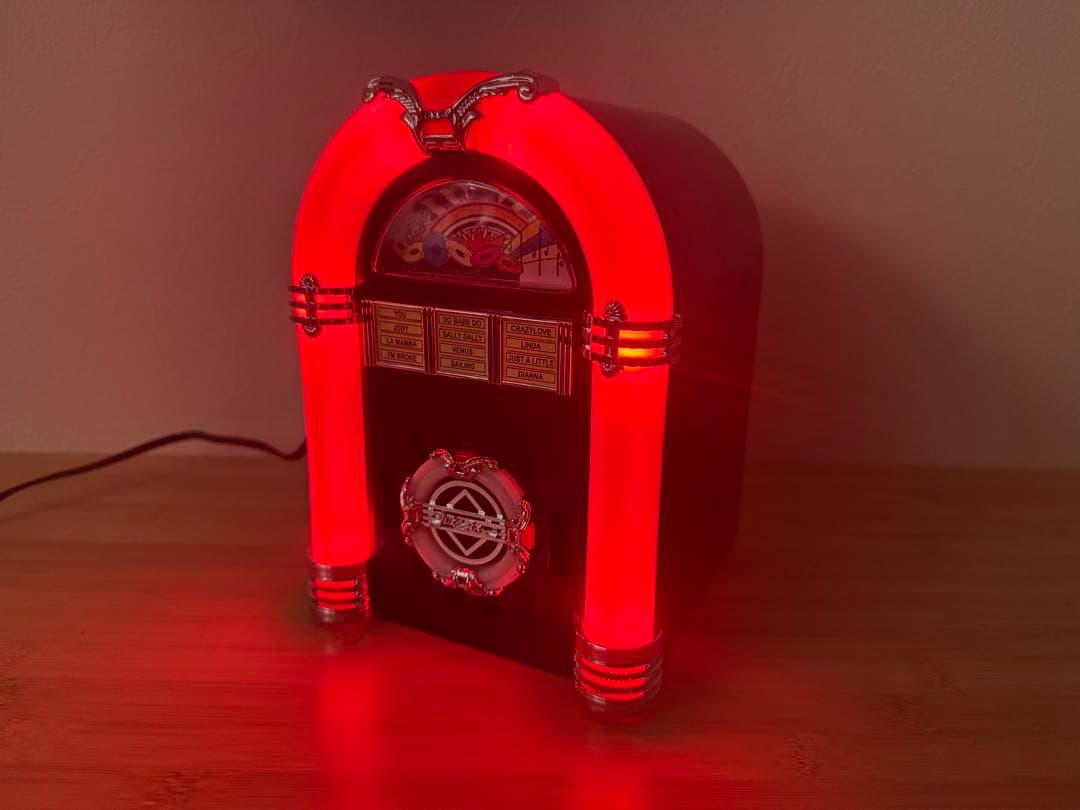 【訳あり品】ジュークボックス型照明インテリアUSB/SD/MP3プレーヤー　雑貨