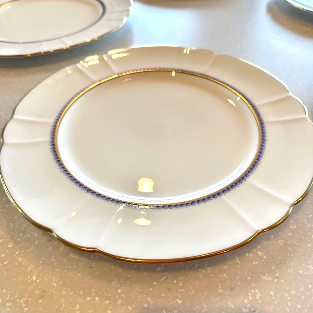 【お値下げ】レトロな銀座和光WAKOパープルポイントディナー24cm皿5枚