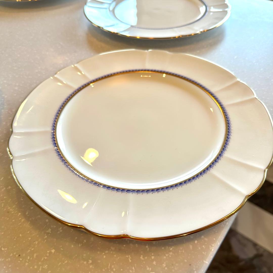 【お値下げ】レトロな銀座和光WAKOパープルポイントディナー24cm皿5枚