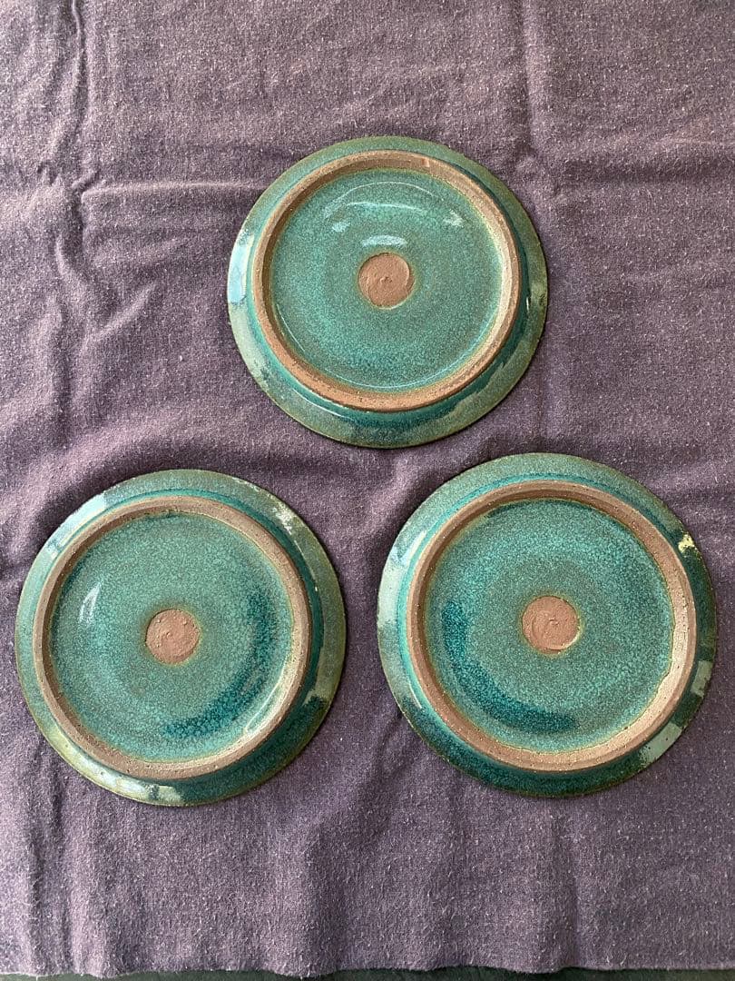 小澤基晴 リム皿 6寸 18cm 翡翠 3枚セット