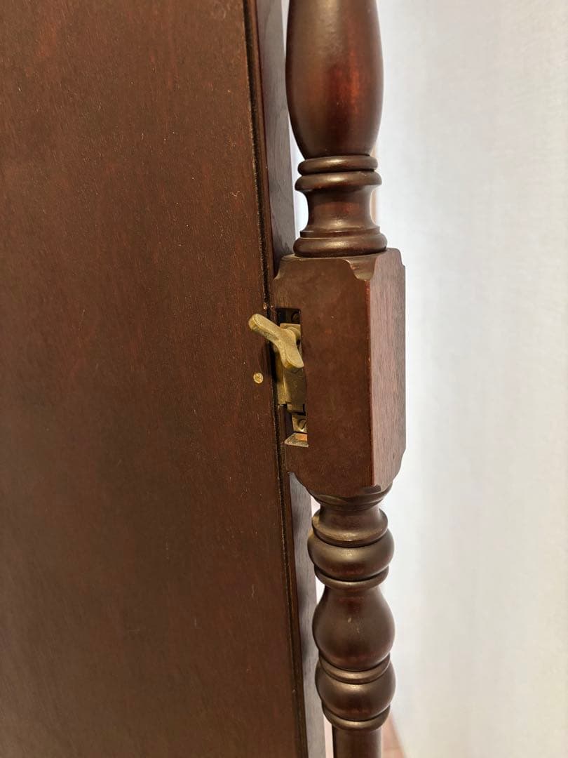 クラシック木製スタンドミラー ダークブラウン(姿見)