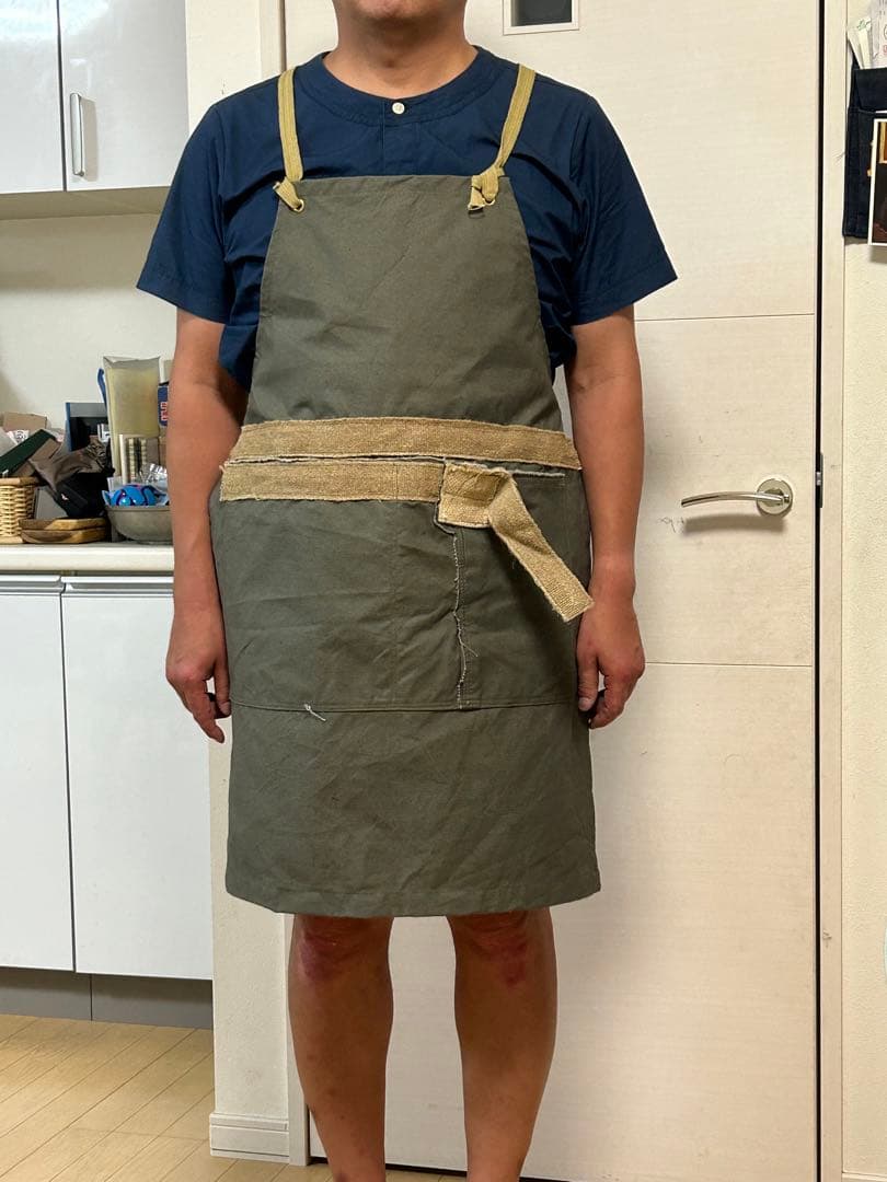 ミリタリーエプロン　実物　軍ものバック　リメイク品