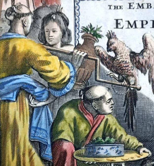西洋古地図　1675年　A.モンタナウス　「日本誌」タイトルページ　扉絵　稀少