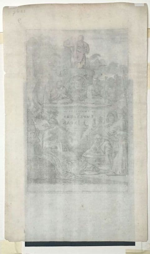 西洋古地図　1675年　A.モンタナウス　「日本誌」タイトルページ　扉絵　稀少