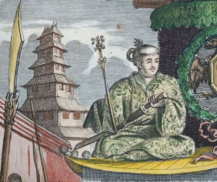 西洋古地図　1675年　A.モンタナウス　「日本誌」タイトルページ　扉絵　稀少