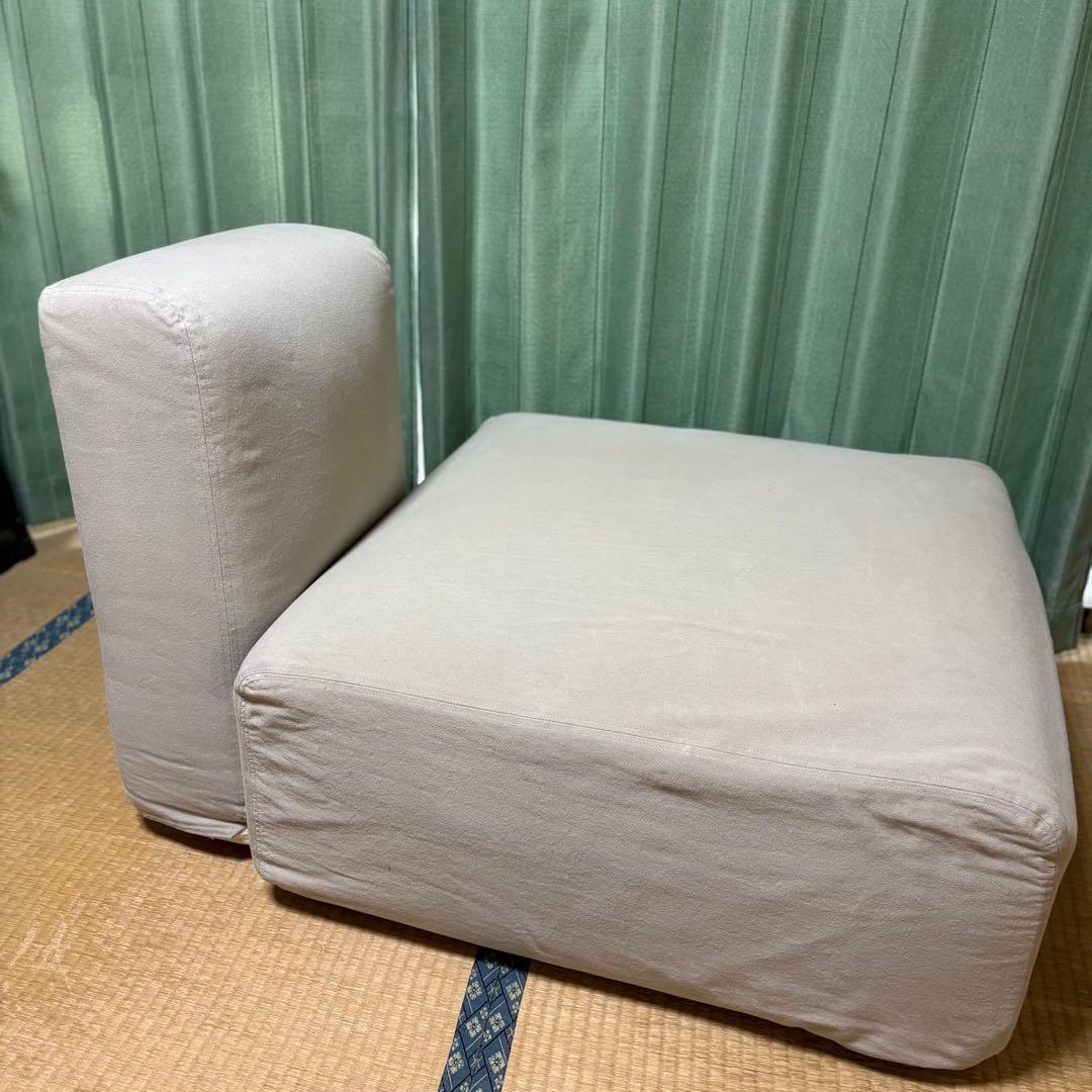 無印良品　ユニットソファ　ハーフバックレスト 大　カバー付き
