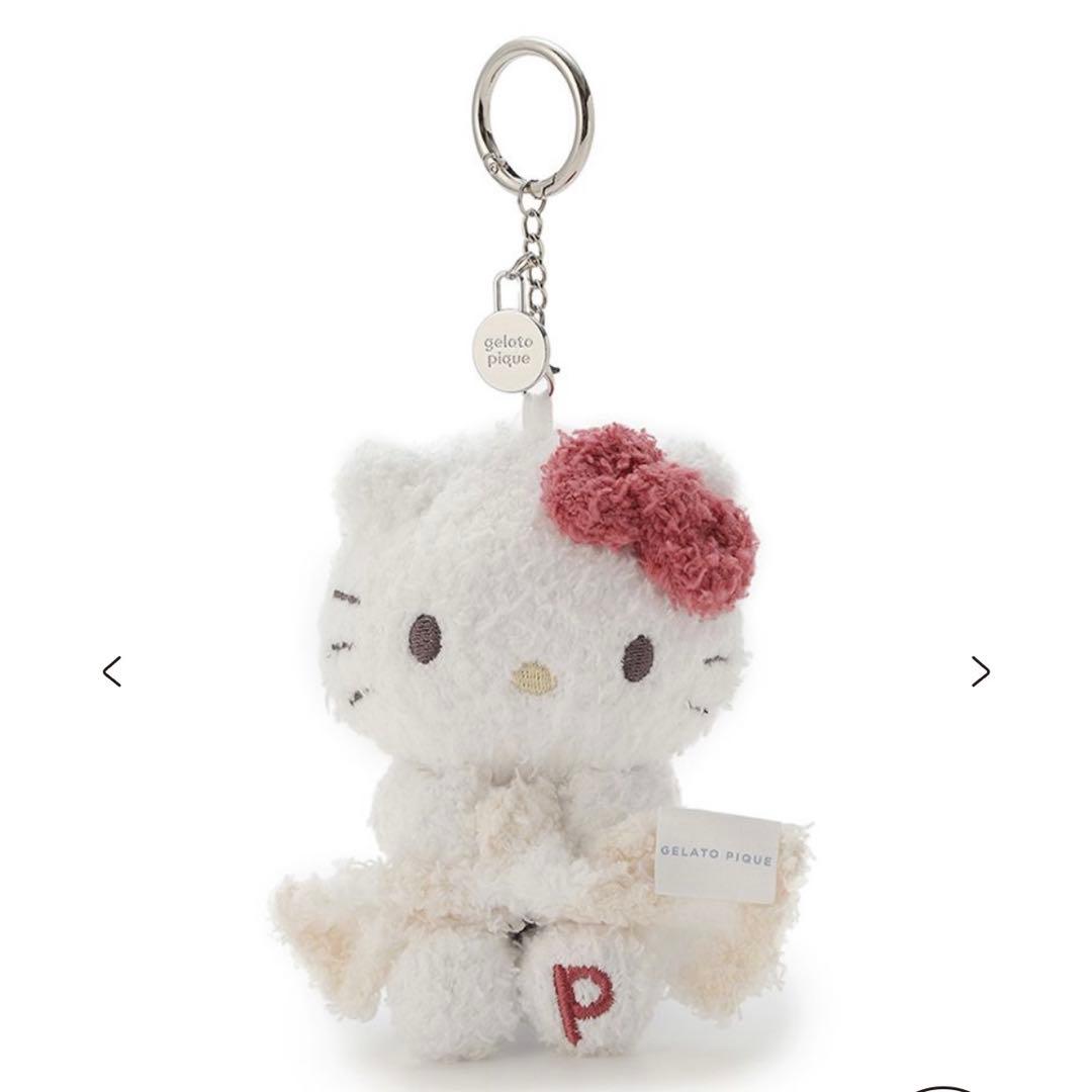 ジェラートピケ　キティ　ベビモコぬいぐるみキーチャーム　レッド　サンリオハウス