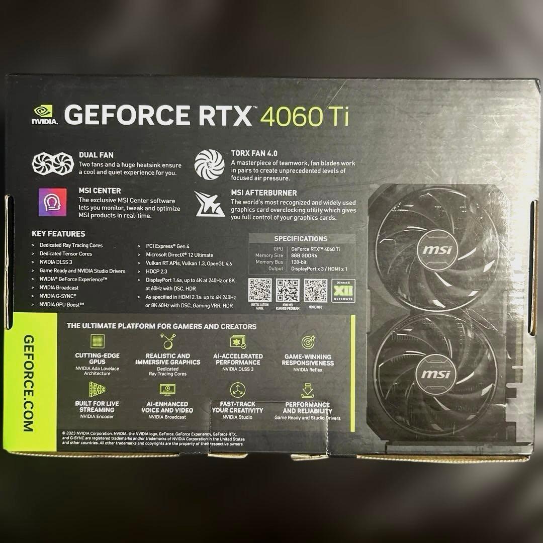 MSI GeForce RTX 4070 Ventus 2X OC 美品