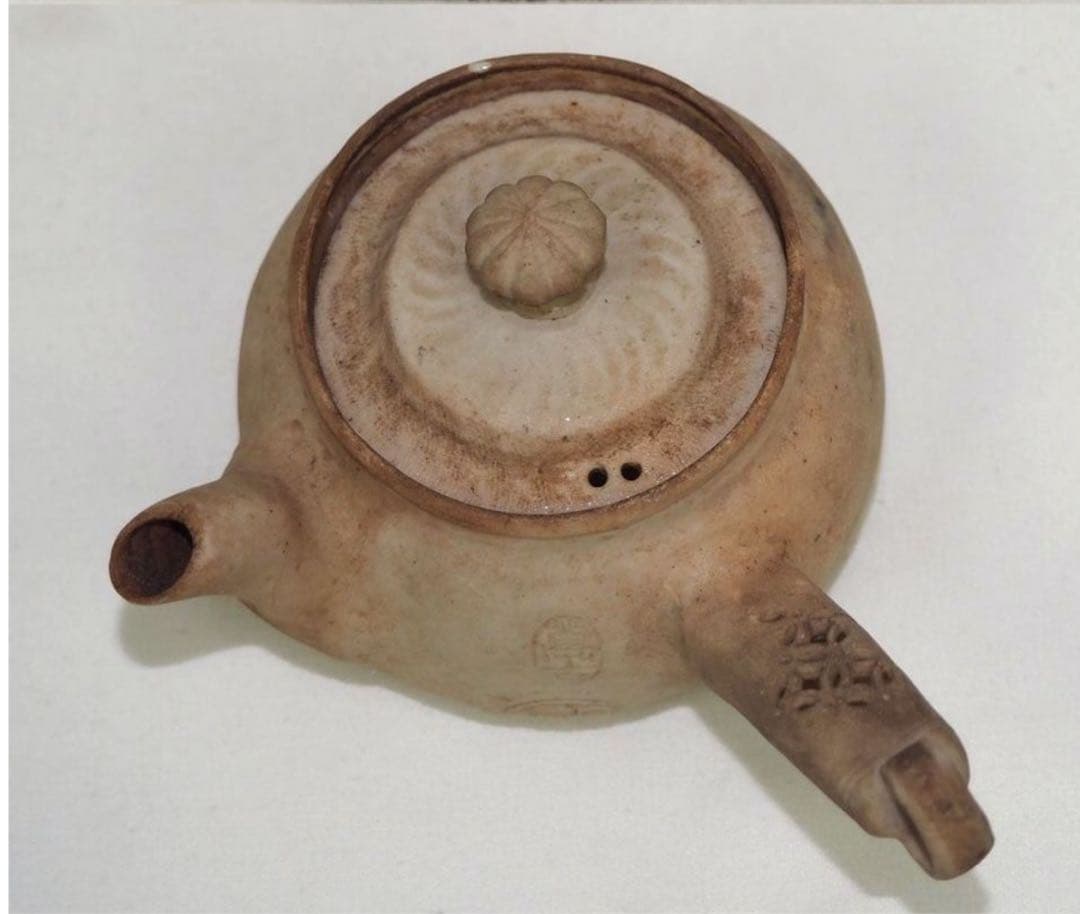 送料無料　明治時代　名工『森有節』作　有節萬古「日本有節」銘　急須　茶道具