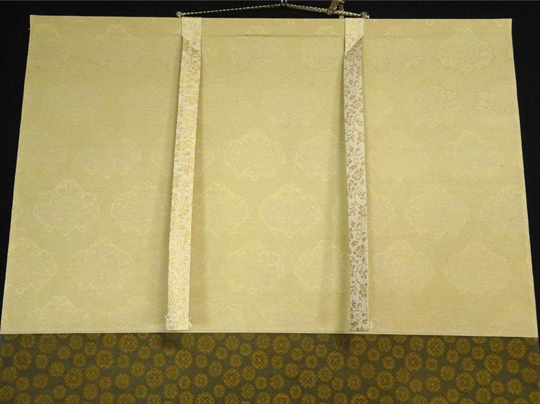 掛軸 諏訪皓人『南天福寿図』日本画 花鳥図 絹本 共箱付 掛け軸 a102717