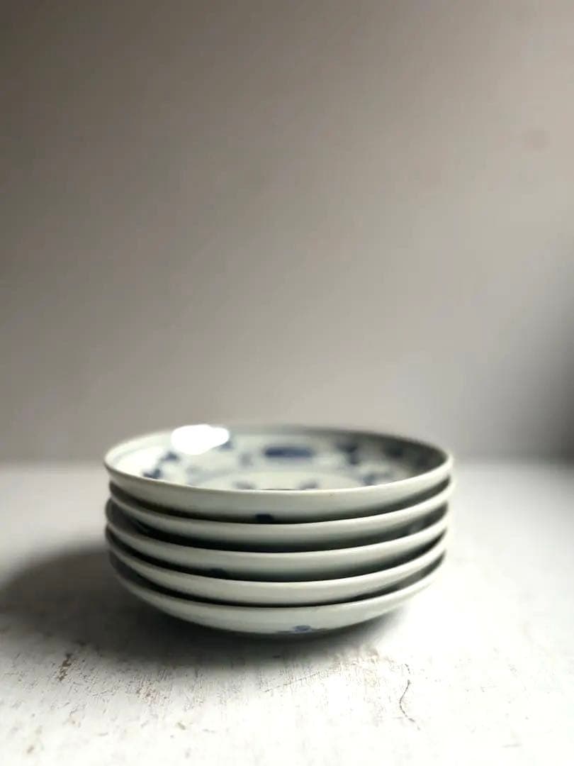 【まりん様リクエスト】921 藤塚光男 九谷青窯 花唐草文5寸皿2点