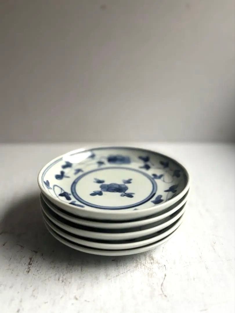 【まりん様リクエスト】921 藤塚光男 九谷青窯 花唐草文5寸皿2点