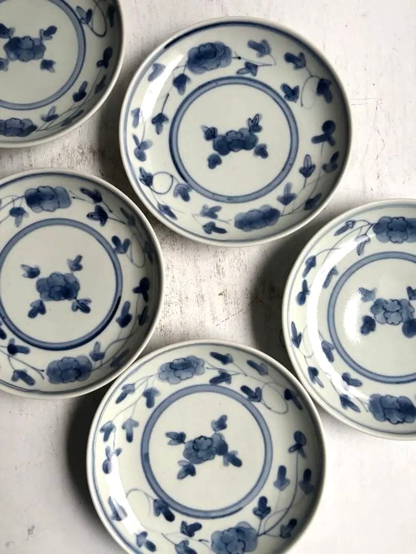 【まりん様リクエスト】921 藤塚光男 九谷青窯 花唐草文5寸皿2点