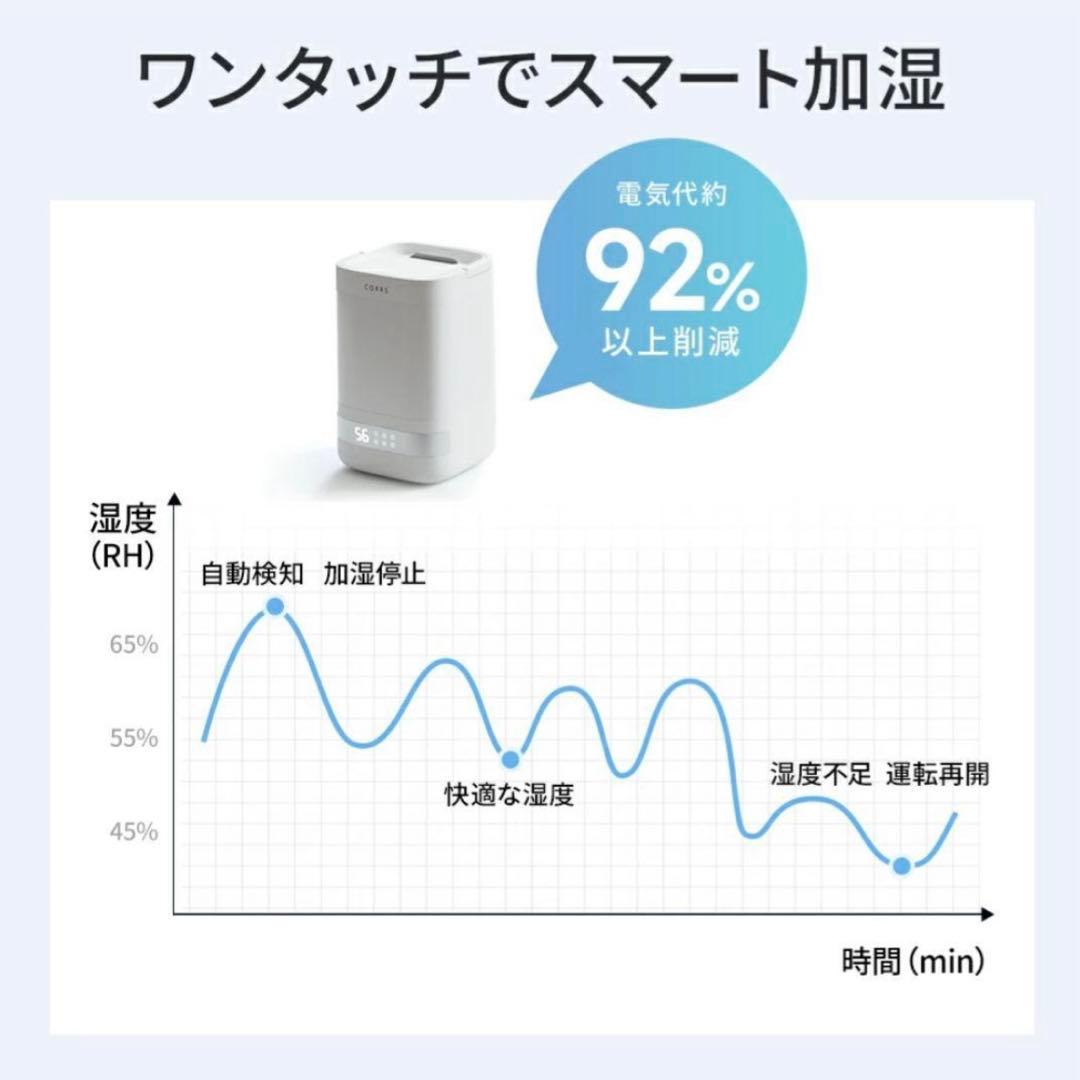 加湿器 4.0L 大容量 スチーム式加湿器　上から給水 卓上加湿器 お手入れ簡単