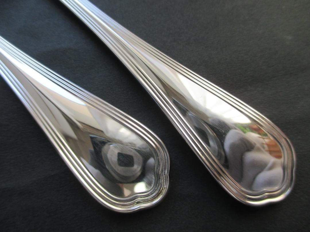 極美品☆仏蘭西高級銀器クリストフルシルバー　サラダフォーク２本　スパトゥール