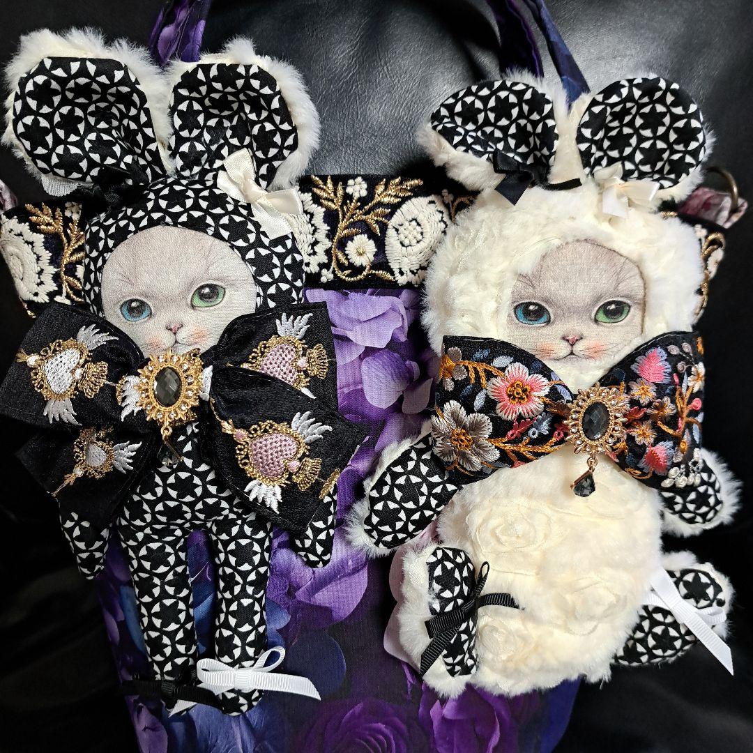 ゆ*ら様 コヤンイサムチョン♥️細めマルシェバッグ　オッドアイちゃんペアーインド