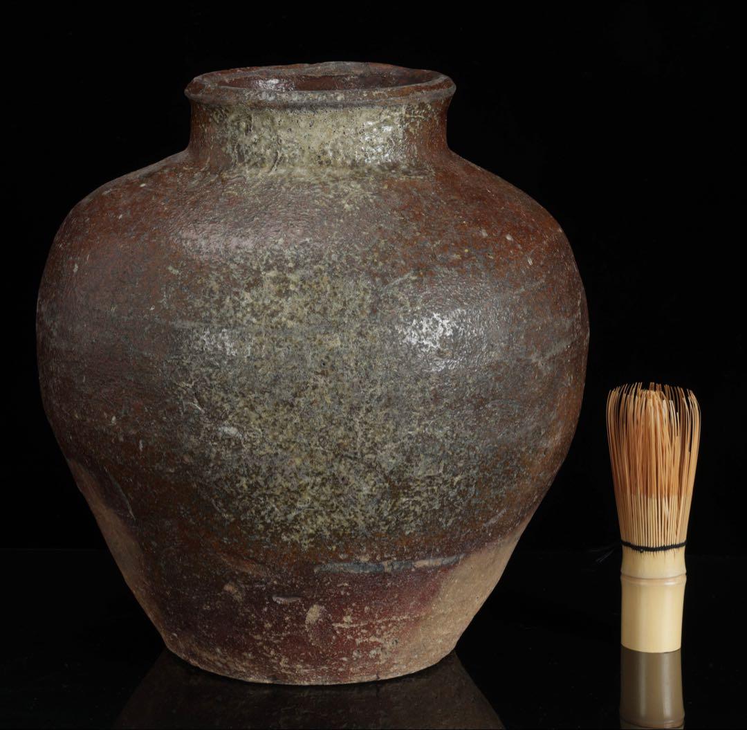 室町時代 古備前 自然釉壺 高さ26cm 花器 壷 日本古陶磁 古美術 骨董品