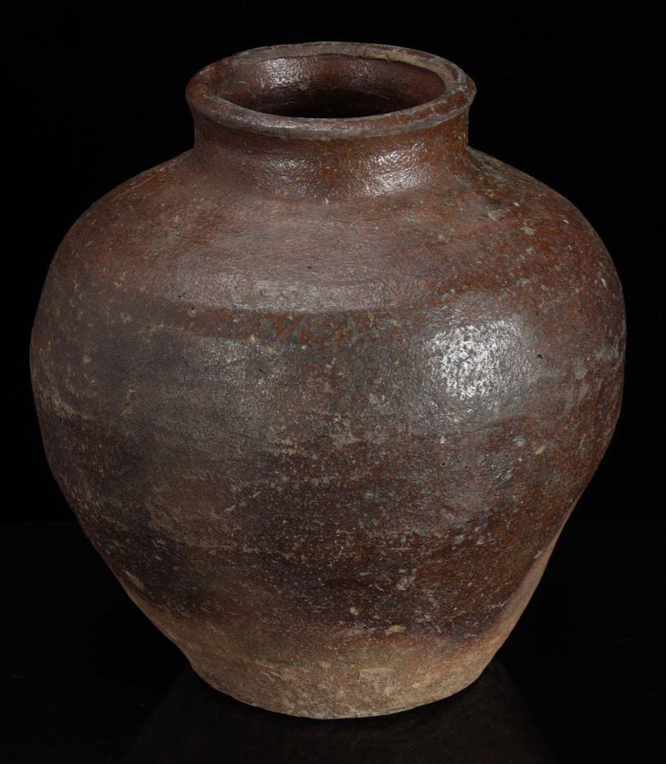 室町時代 古備前 自然釉壺 高さ26cm 花器 壷 日本古陶磁 古美術 骨董品