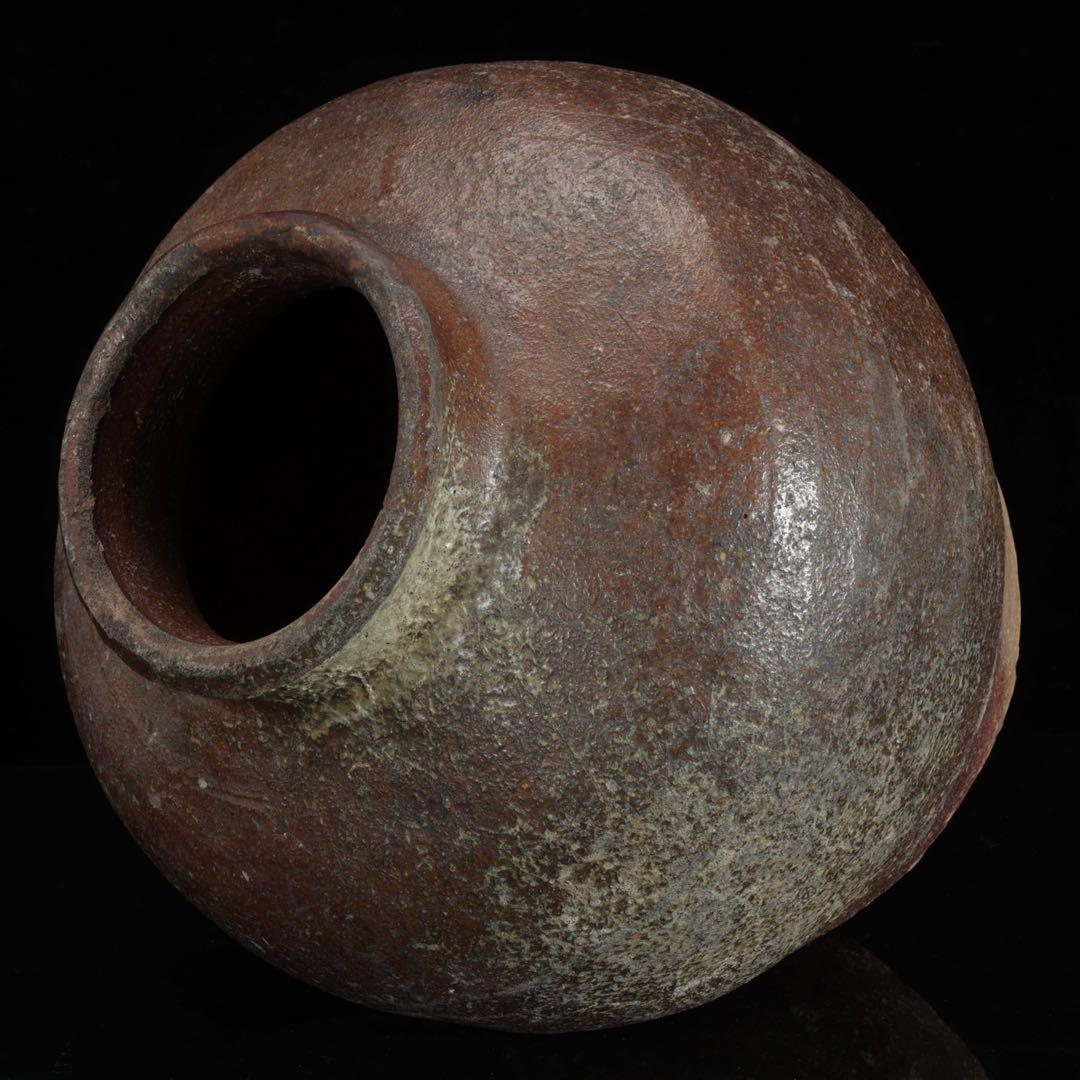 室町時代 古備前 自然釉壺 高さ26cm 花器 壷 日本古陶磁 古美術 骨董品