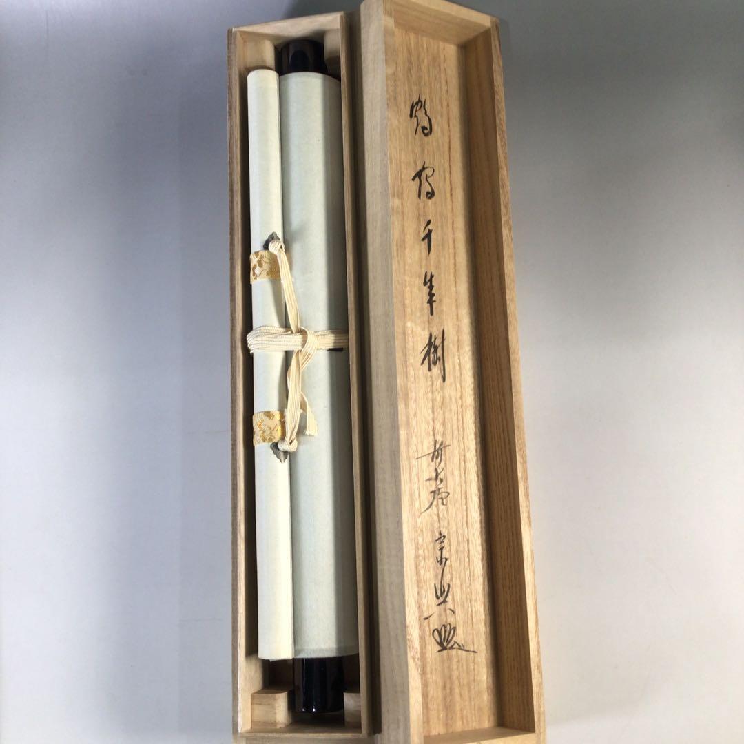 Ｇ７６３　掛軸　大徳寺　西垣宗興　『鶴宿千年樹』　共箱　『真作』　肉筆　一行書