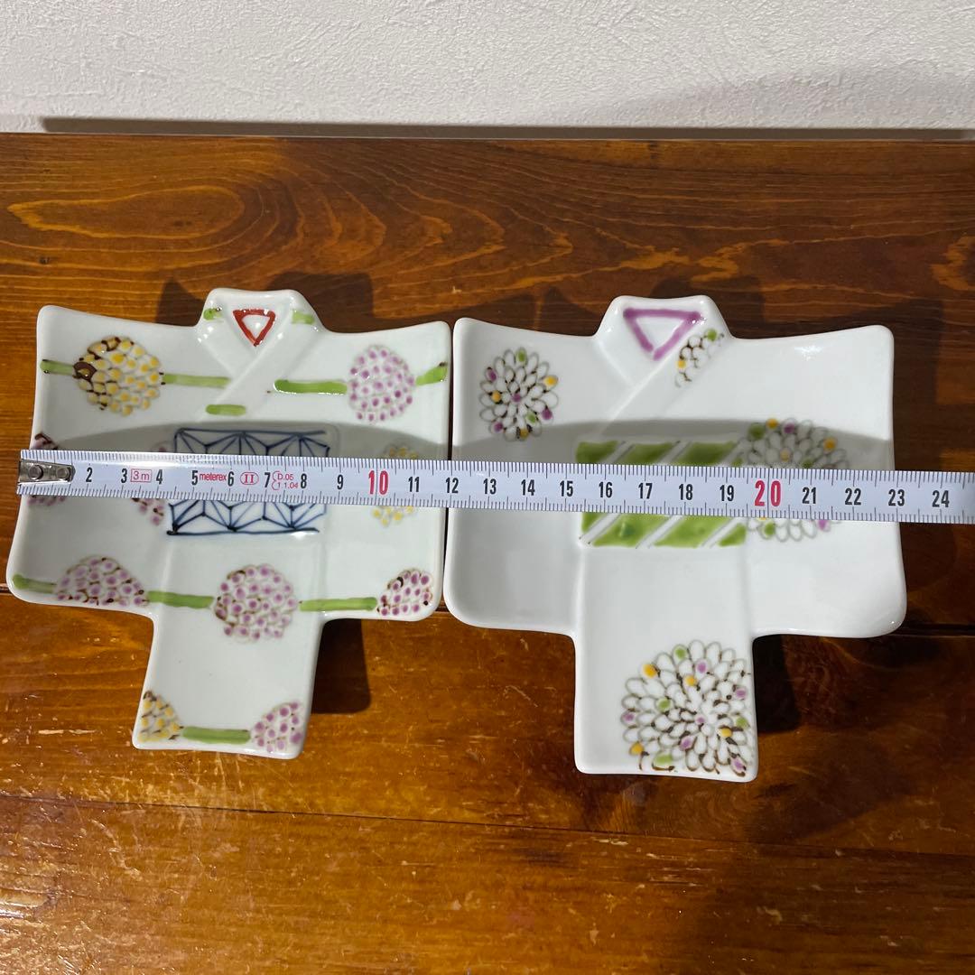 【レア・新品・未使用】西富陶磁器＆伊万里焼 徳七窯 着物銘名皿 手まり花＆色絵菊