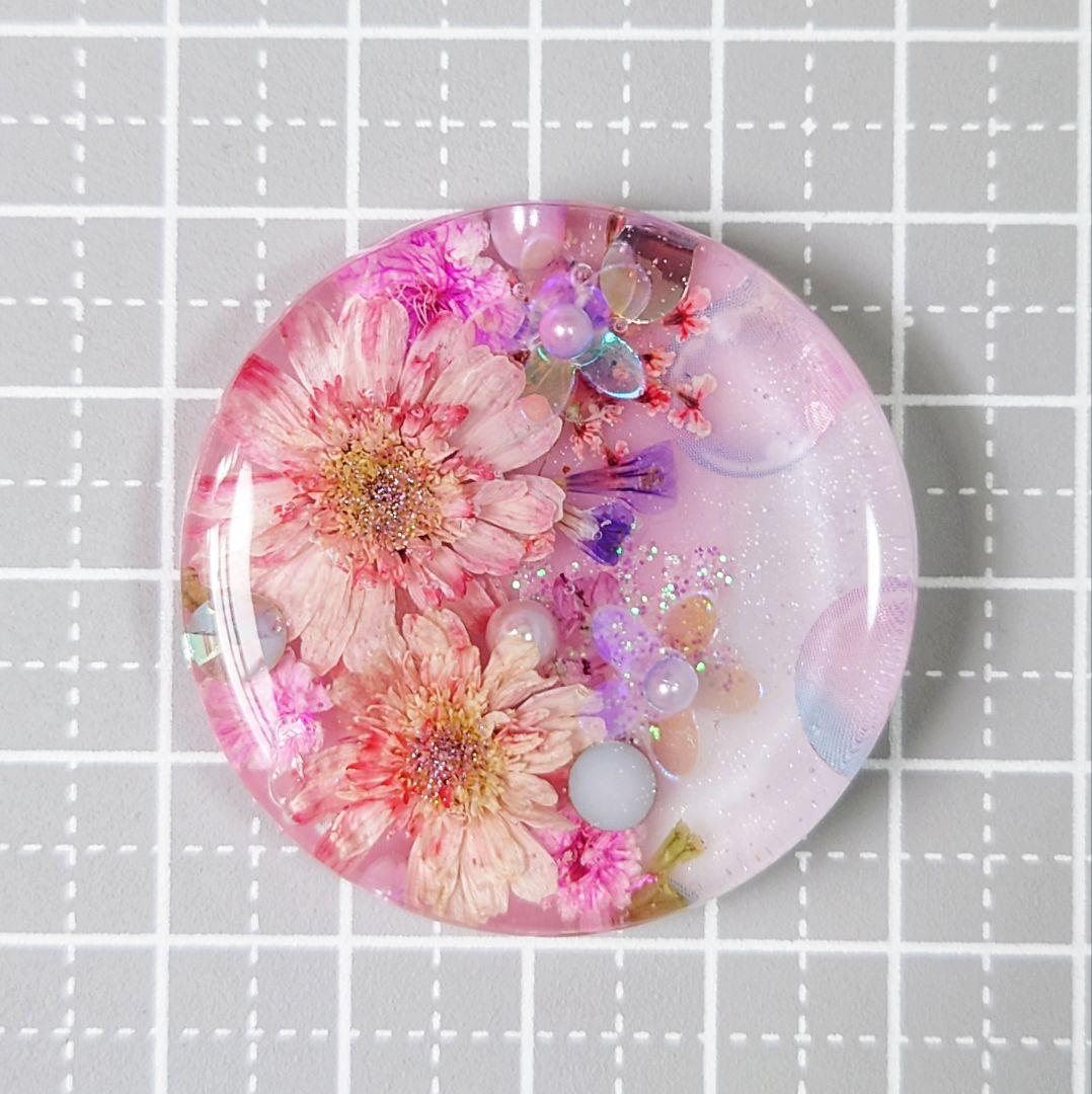 レジン　猫　ドライフラワー　ヘアゴム　ブローチ　ポニーフック　No.431