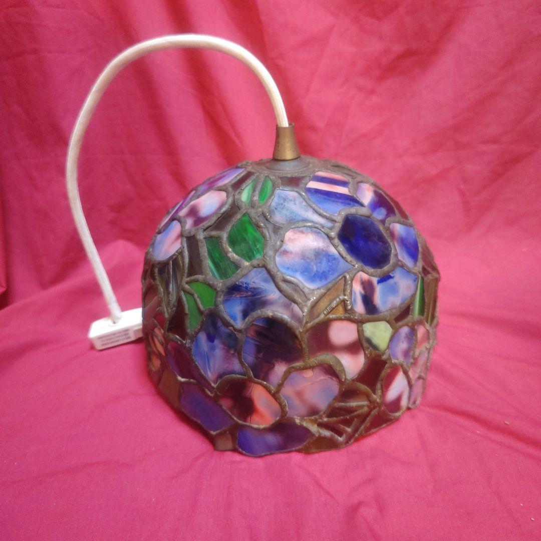 ステンドグラス天井照明 コード交換済み！割れなど見当たりません！【最終価格】