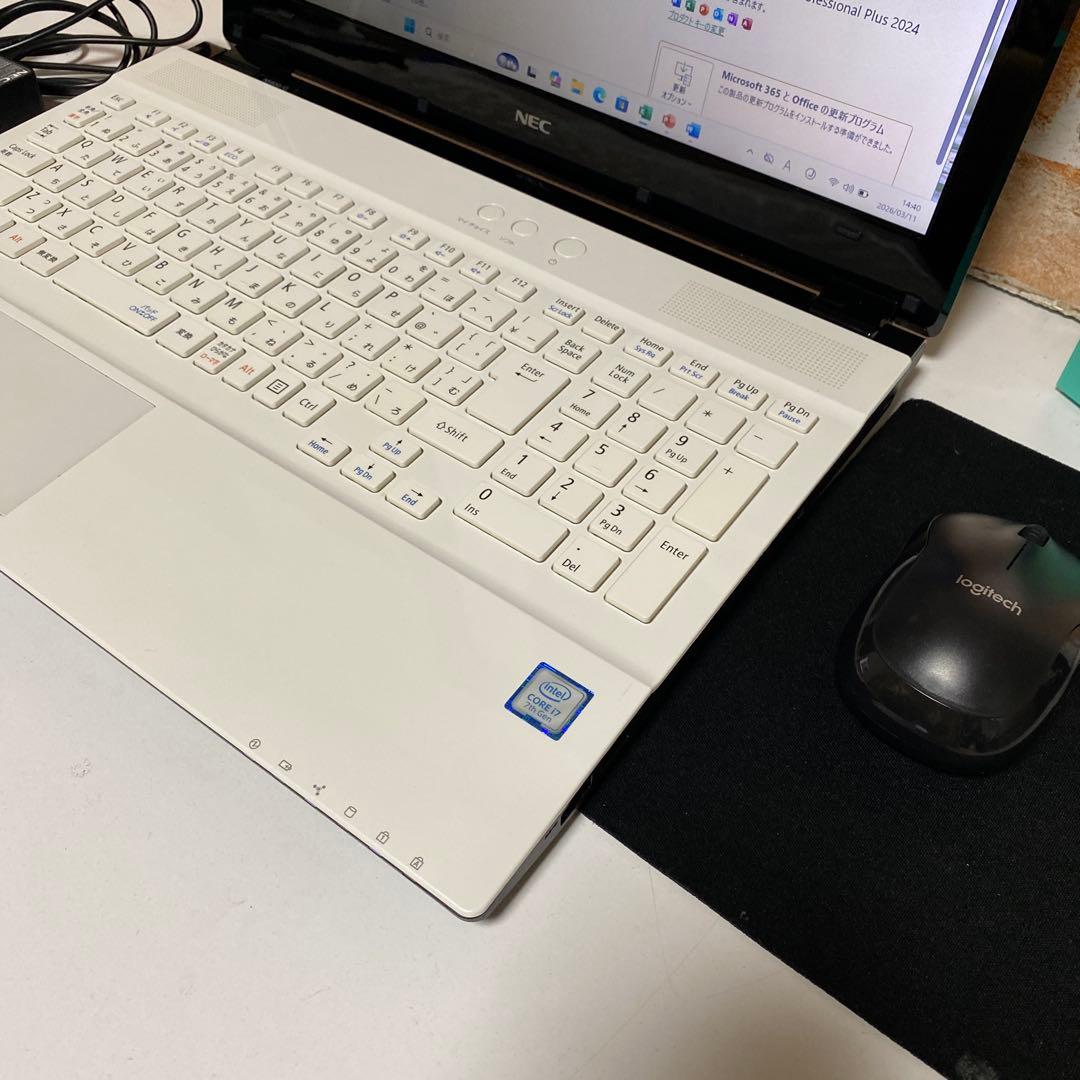 美品　NECノートPC Corei7 SSD500GB Win11 オフィス付き