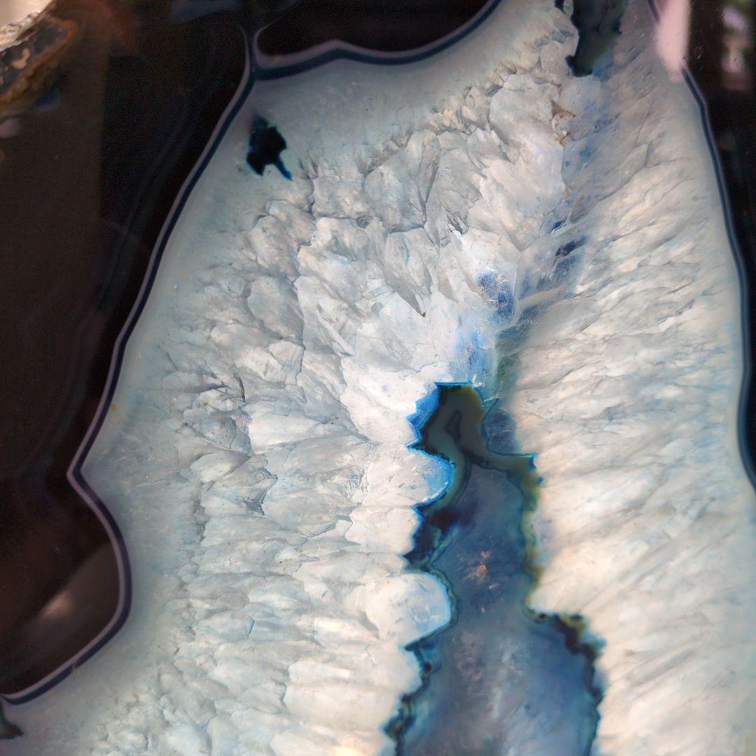 青　瑪瑙　鑑賞石　置物　台座　インテリア