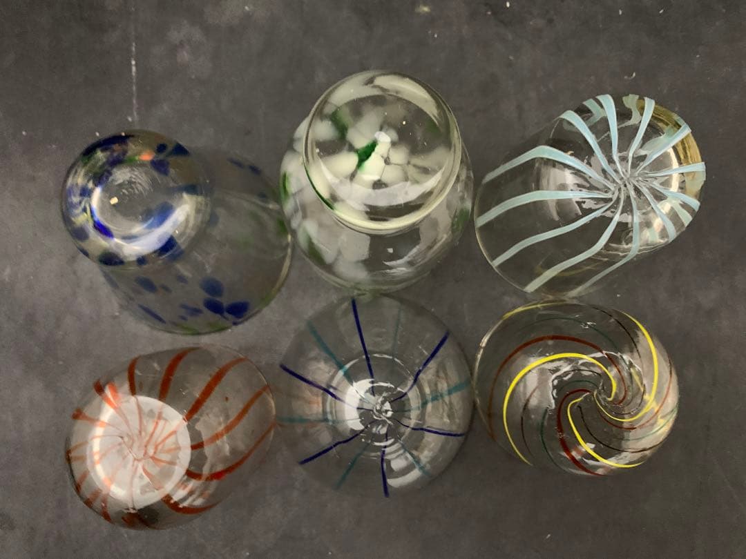 琉球ガラス　グラス　酒器　お猪口　冷酒まとめ売り6客