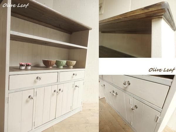 サイズ、デザインオーダー可！４扉2引出キャビネットシャビーエスプレッソ●受注製作