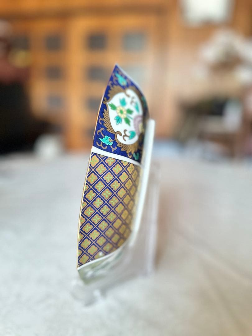 金彩手描き 八角皿 和食器 飾り皿／和モダン／アンティーク風インテリア