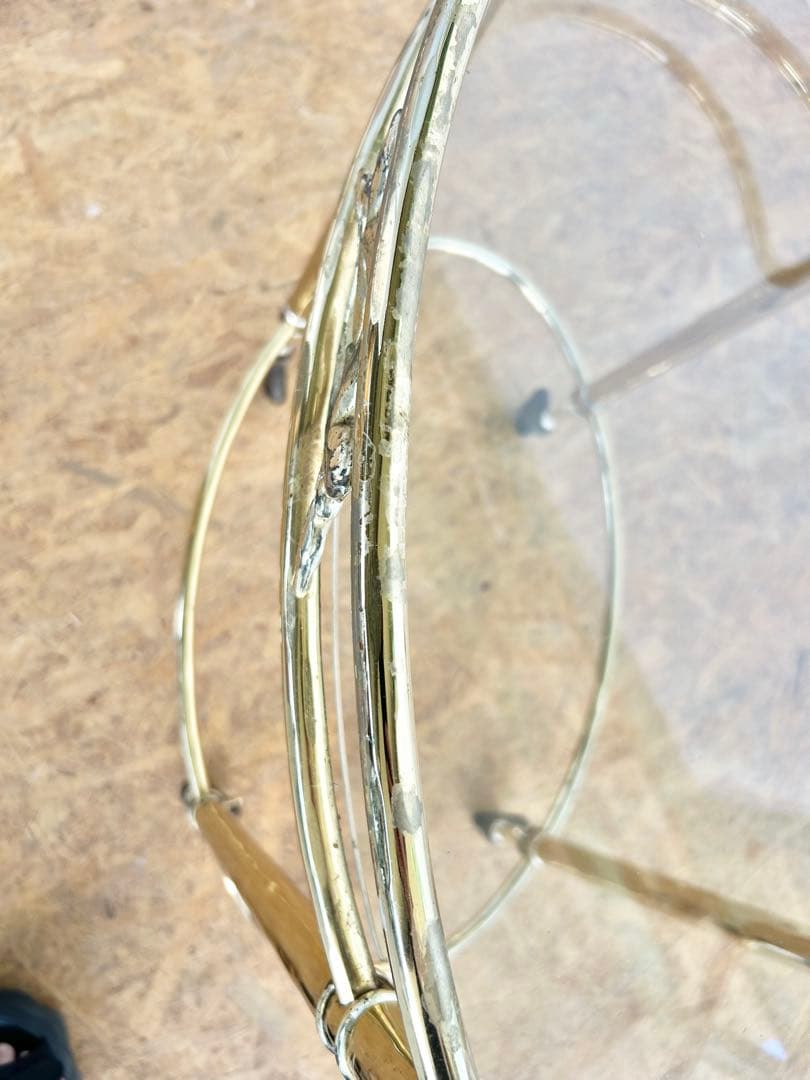 585 ヨーロピアン キッチンワゴン アンティーク　クラシック 重厚 真鍮風　a