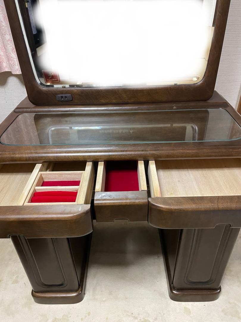 クラシック三面鏡ドレッサー ブラウン