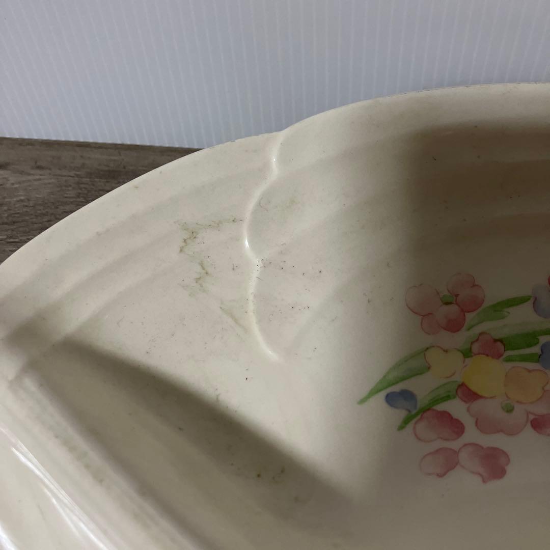 べ【希少】Kokuzyu ヴィンテージ 仕切り皿 薔薇柄 3分割パーティートレイ