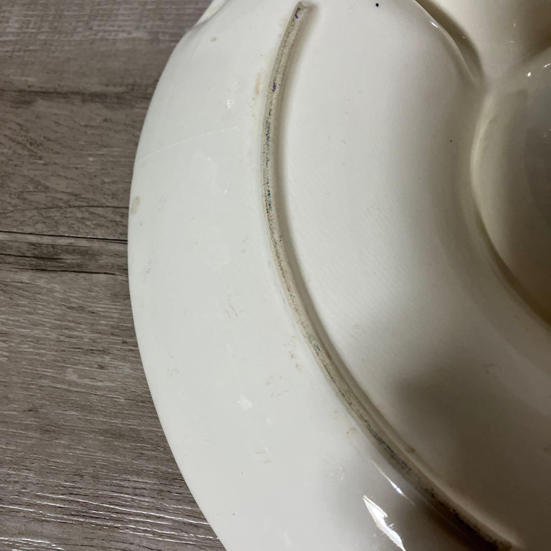 べ【希少】Kokuzyu ヴィンテージ 仕切り皿 薔薇柄 3分割パーティートレイ