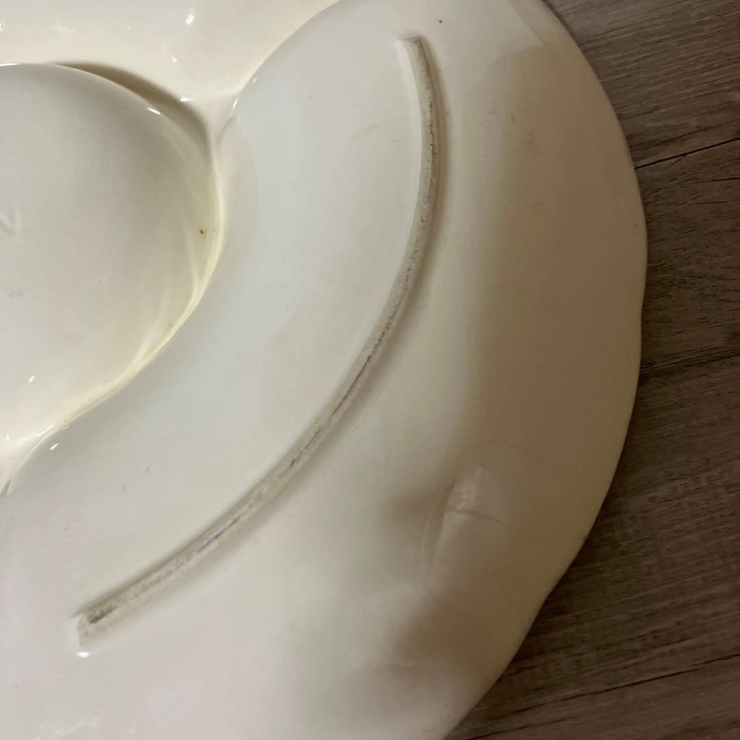 べ【希少】Kokuzyu ヴィンテージ 仕切り皿 薔薇柄 3分割パーティートレイ