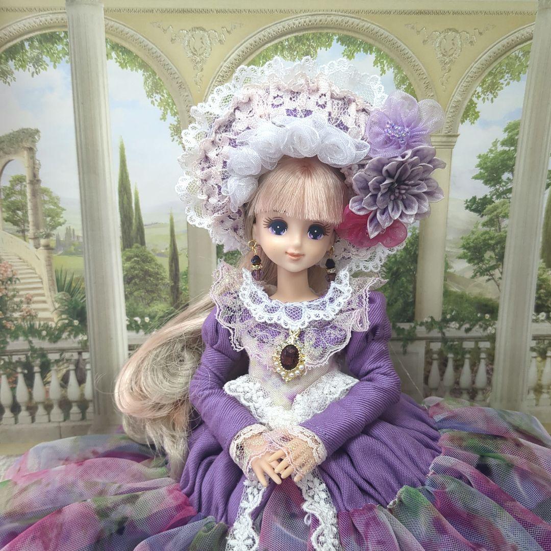 よ*よ様 ジェニーフレンド27cmドール服　あざやか♡紫のドレス
