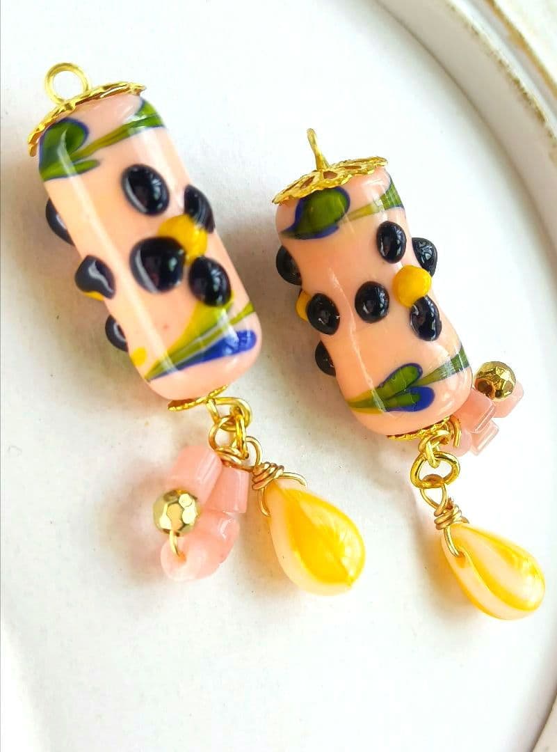 9247 Javaビーズ ピンクオパール チェコビーズ パーツ