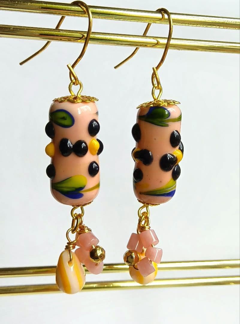 9247 Javaビーズ ピンクオパール チェコビーズ パーツ