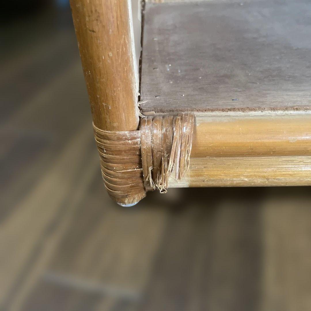 ラタンベンチチェスト　引き出し4段　タンス　昭和レトロ　アンティーク