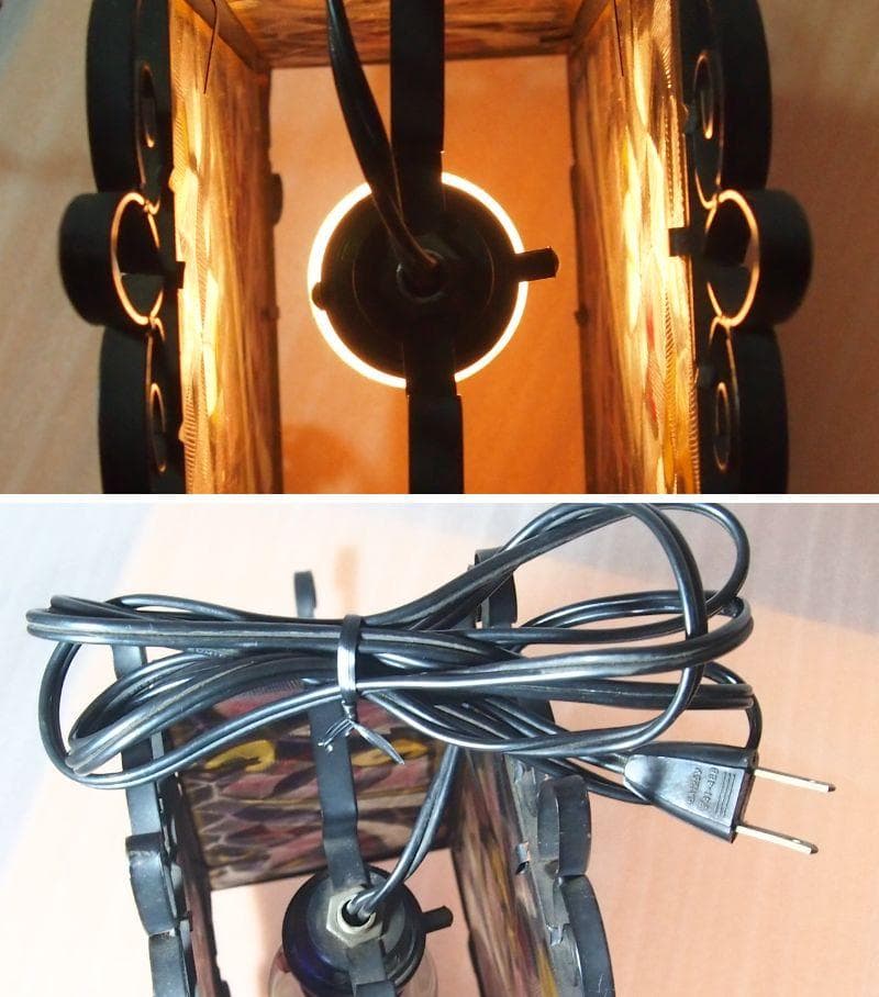 【良品】アンティーク 大八車 ステンドグラス ランプ/スタンドライト 照明器具