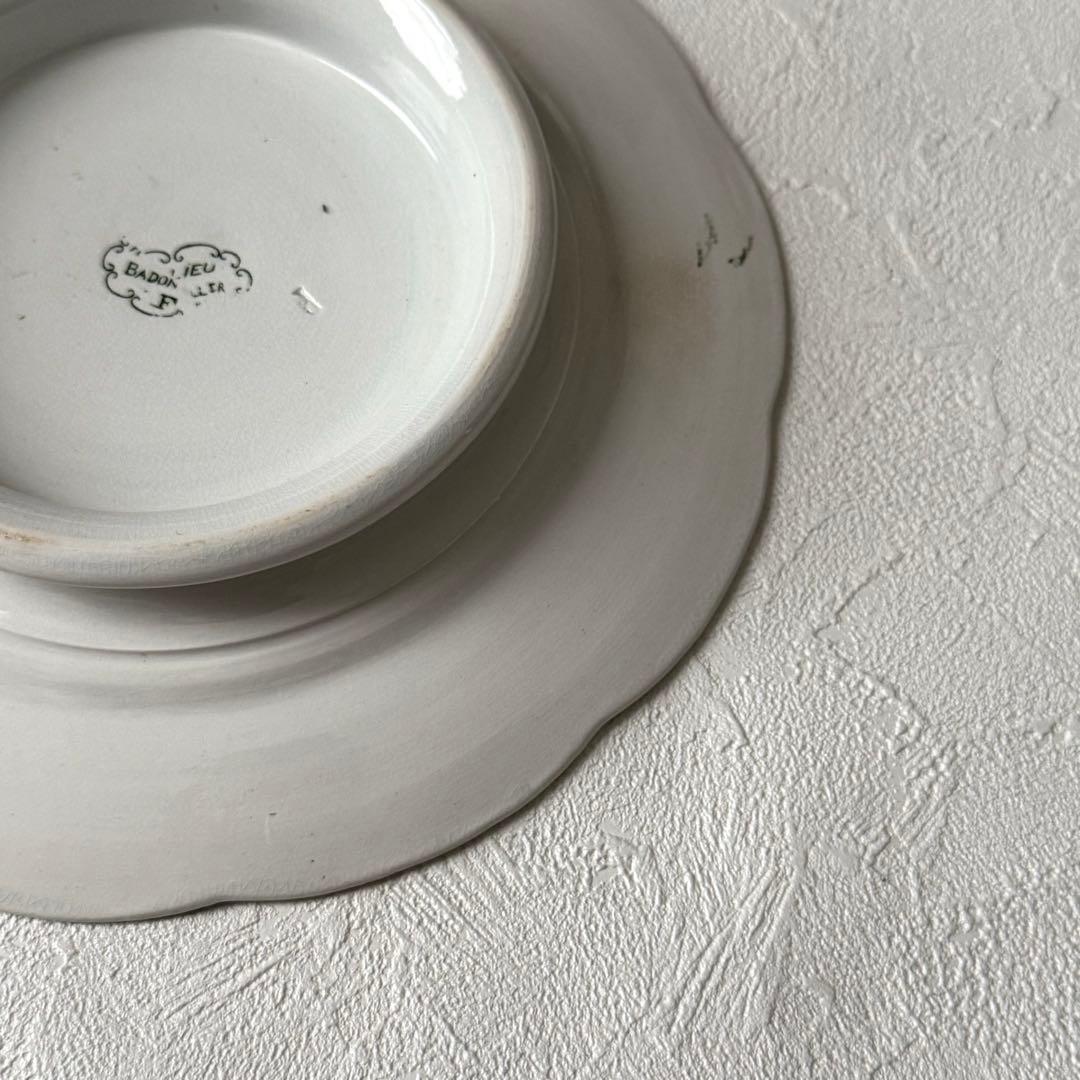 フランス　アンティーク　Badonviller コンポティエ　21.5cm