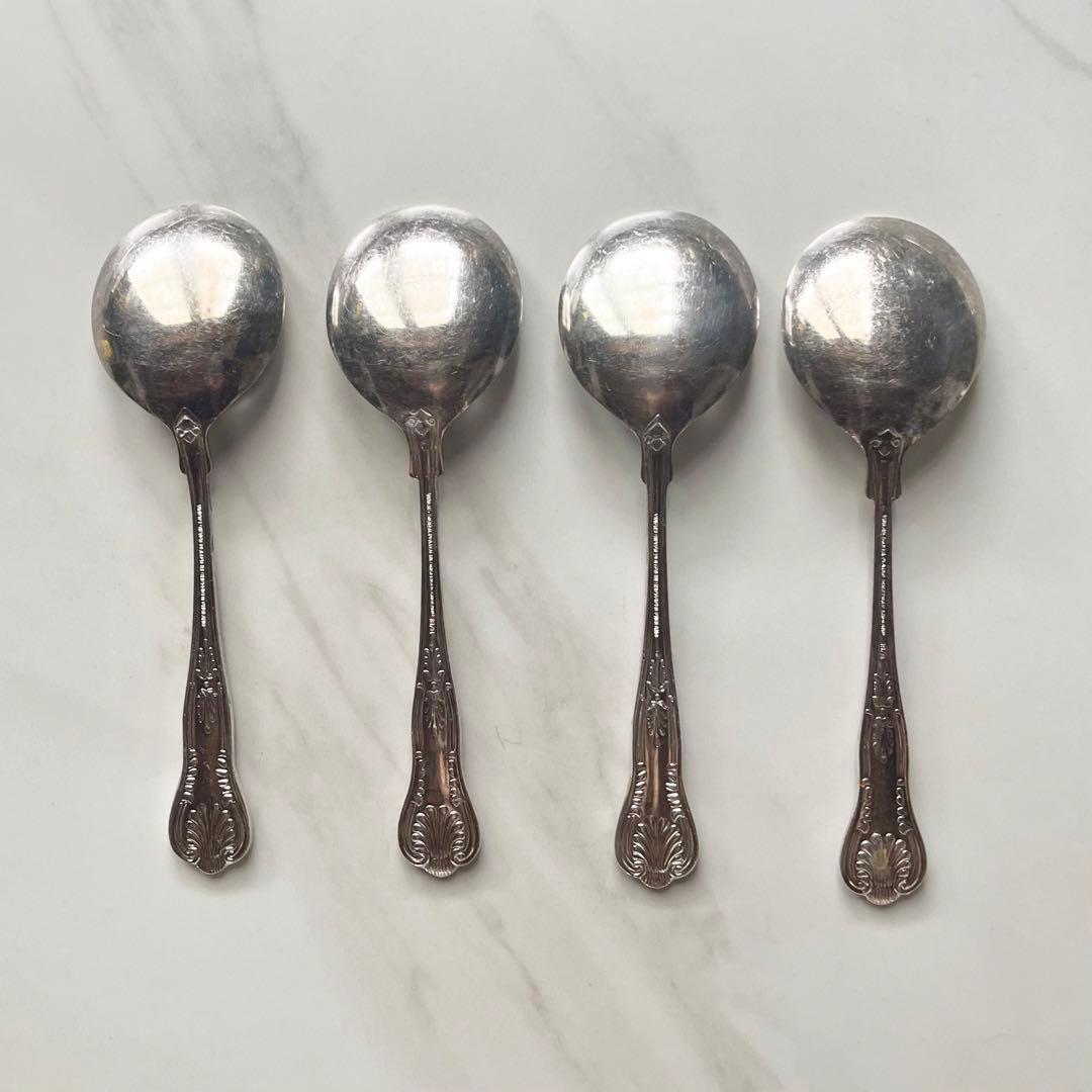 値下げしました❗️イギリスアンティーク ヴィンテージ スープスプーン4本set