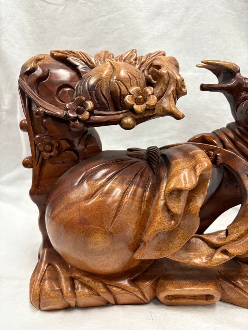 七福神　布袋様　木彫像　開運　縁起物　招福　置物　インテリア