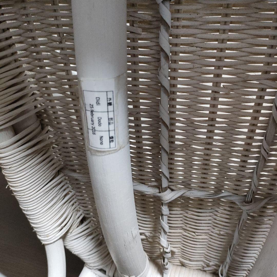 ニトリ ラタンチェア シャビーシック ホワイト