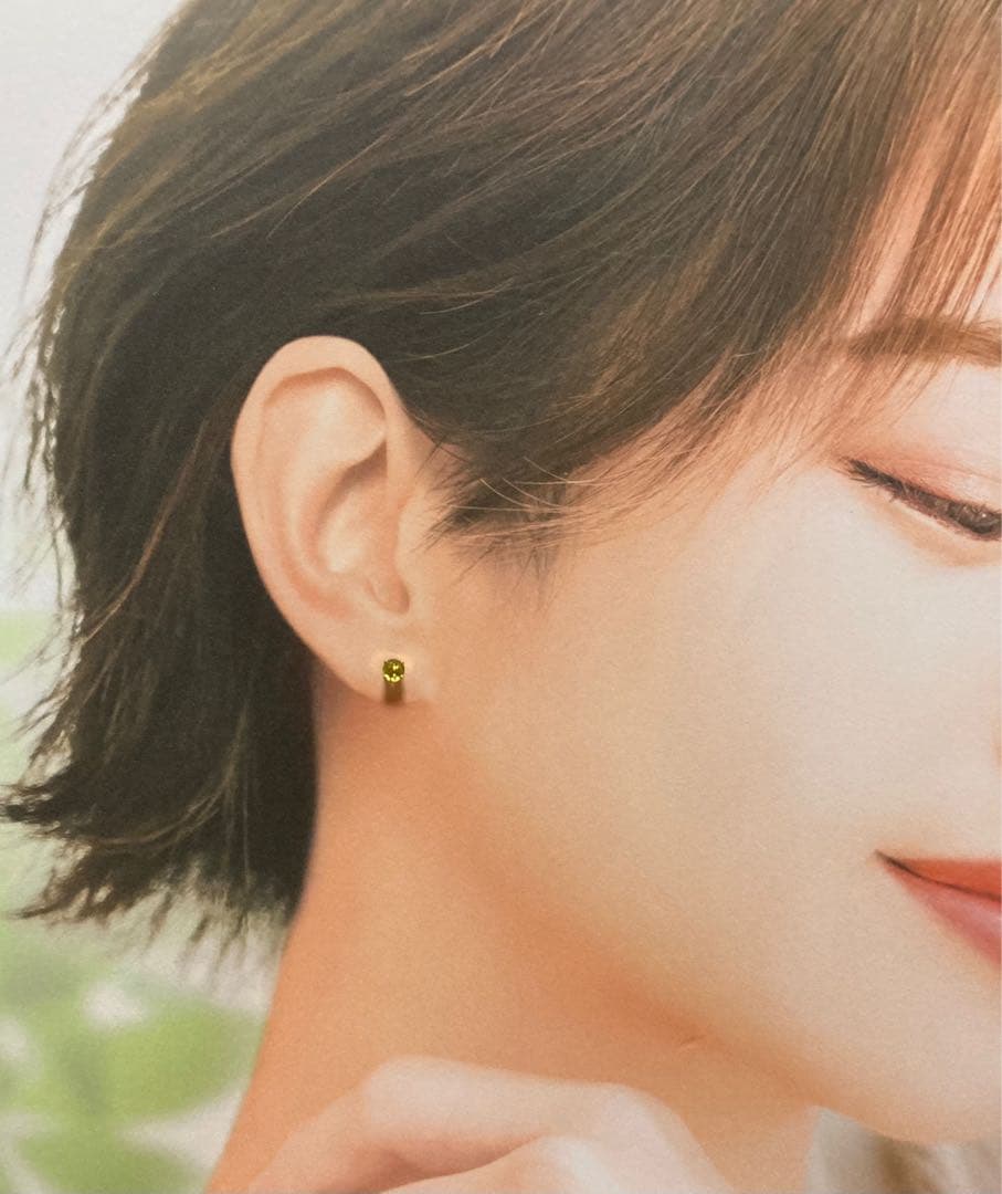 【kr2hkr様】天然石 希少石 宝石質スフェーン4mm ピアス 14kgf