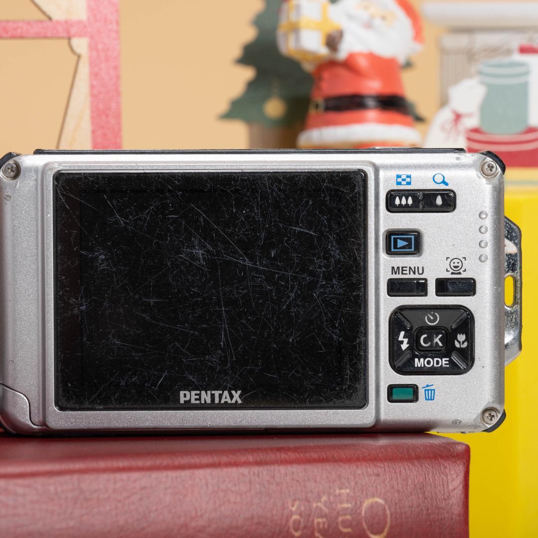 【防水カメラ】PENTAX optio W80 グレー 動作確認済 スマホ転送