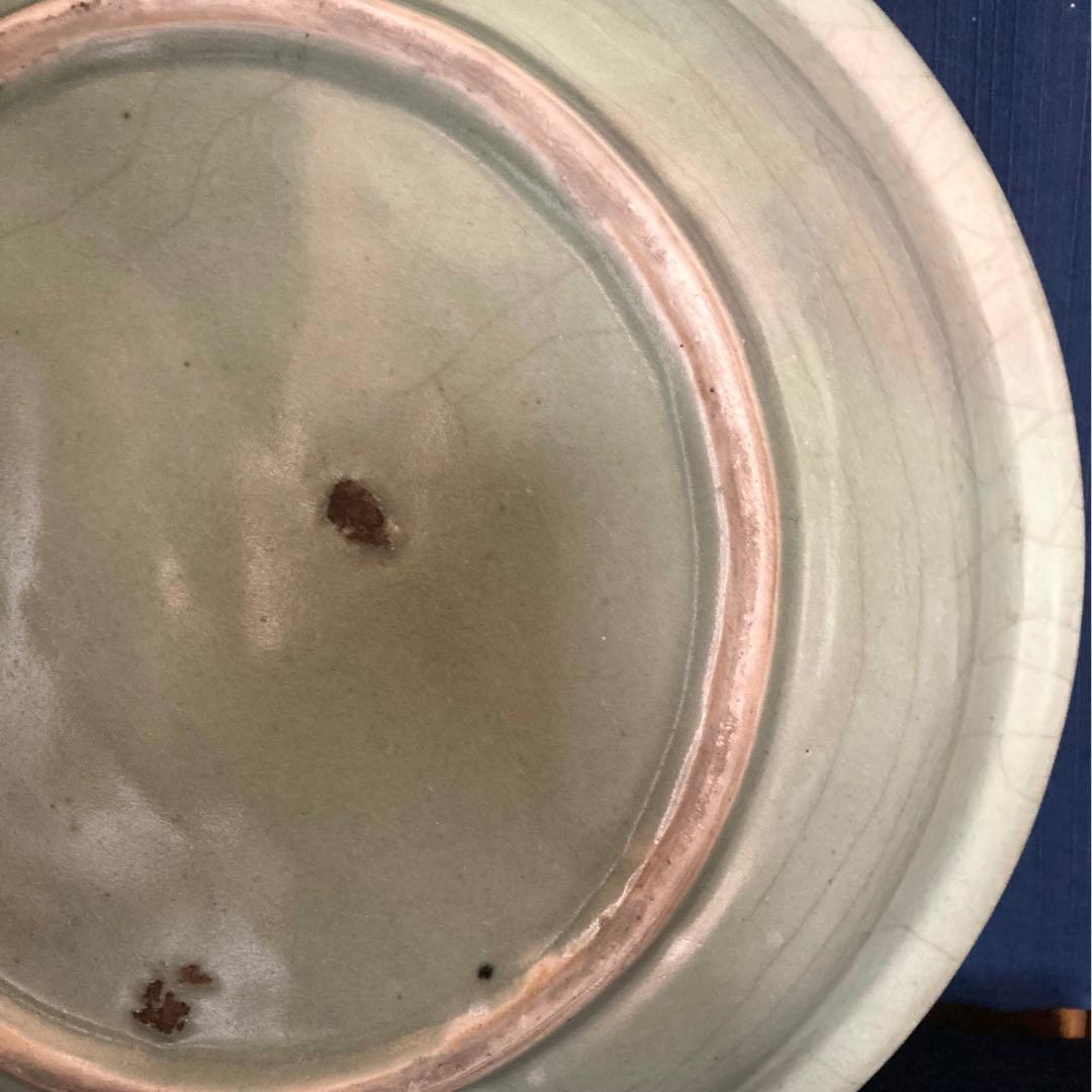 龍泉窯　天龍寺青磁鳳凰龍文大皿