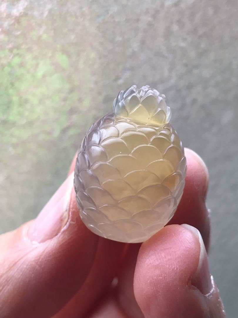 ゴビ石−1457 ゴビ瑪瑙　彫刻　パイナップル